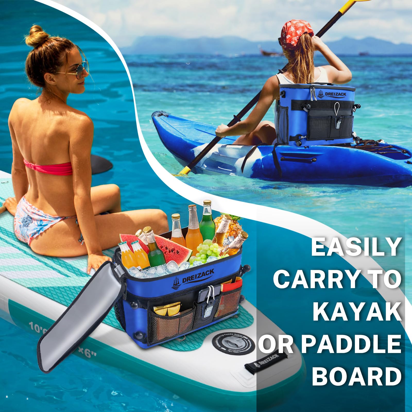 Amazon.com: Dreizack Blue Insulated Kayak Cooler Bag, 1.584 Quarts